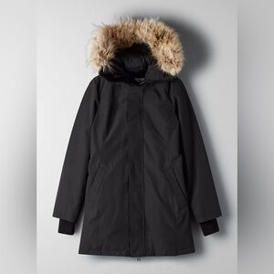 ARITZIA Golden The Haven Parka Altitude Series Warmest Parka Black Medium NO Fur